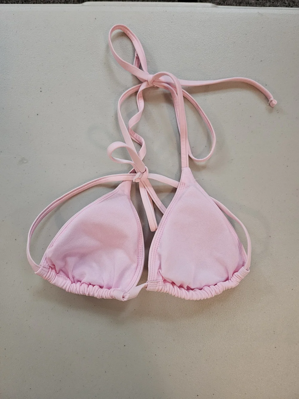 Wild Fable Light Pink Rhinestone Tie On Bikini Top and Bottom Size Small